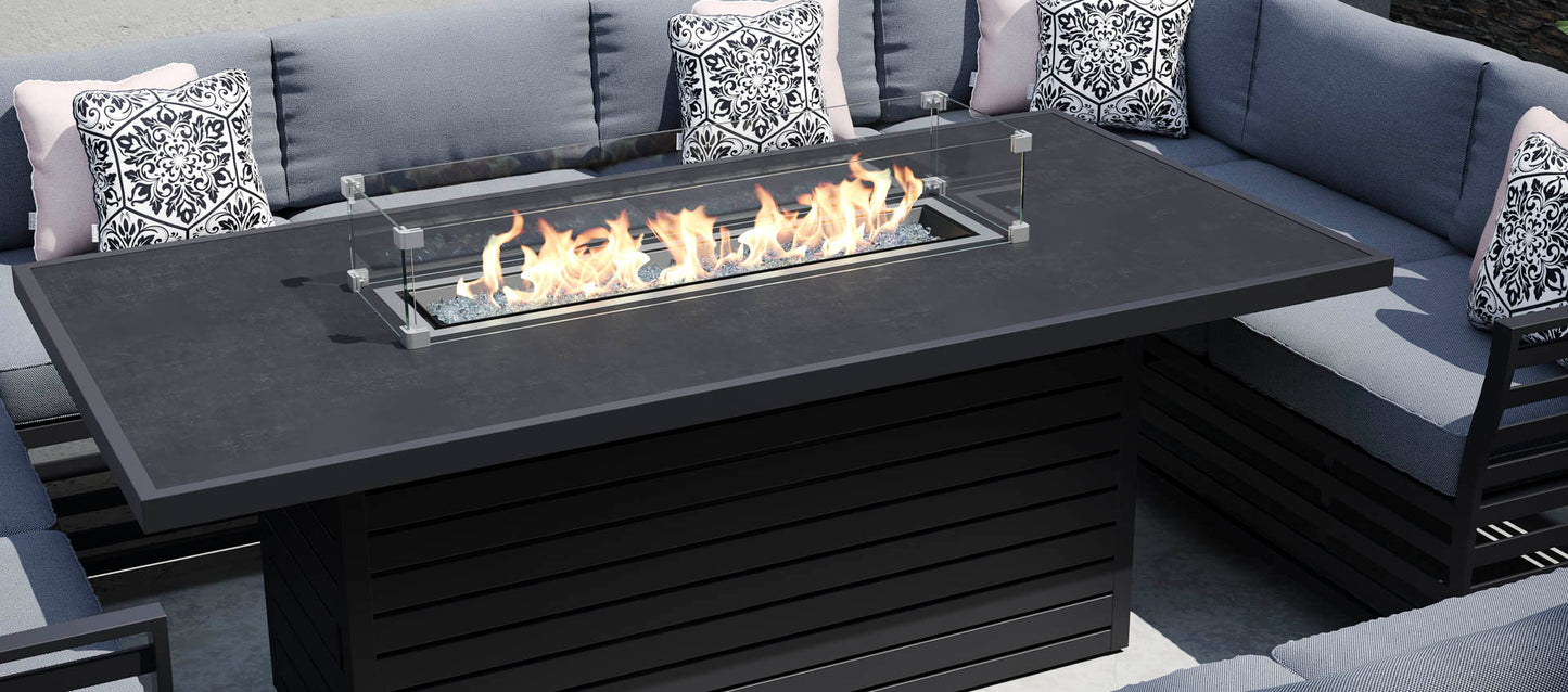 Salone 5G - U Shaped Sofa Combo with Gas Fire Pit Dining Table