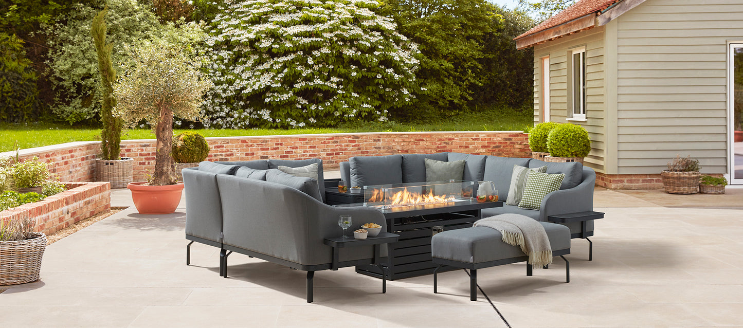 Belgravia 7E - U Shaped Sofa Combo with Fire Pit Table