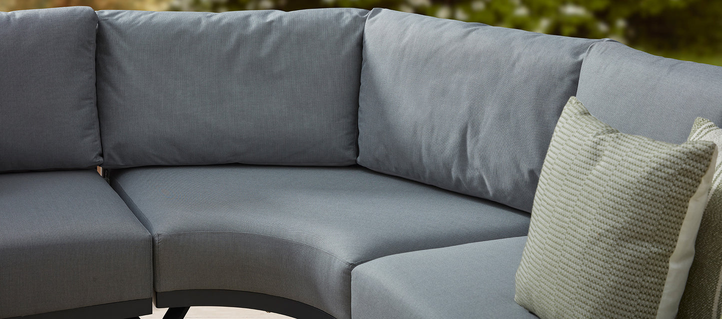 Belgravia 6C - Angled U Shaped Sofa with Gas Fire Pit Table and Footstools