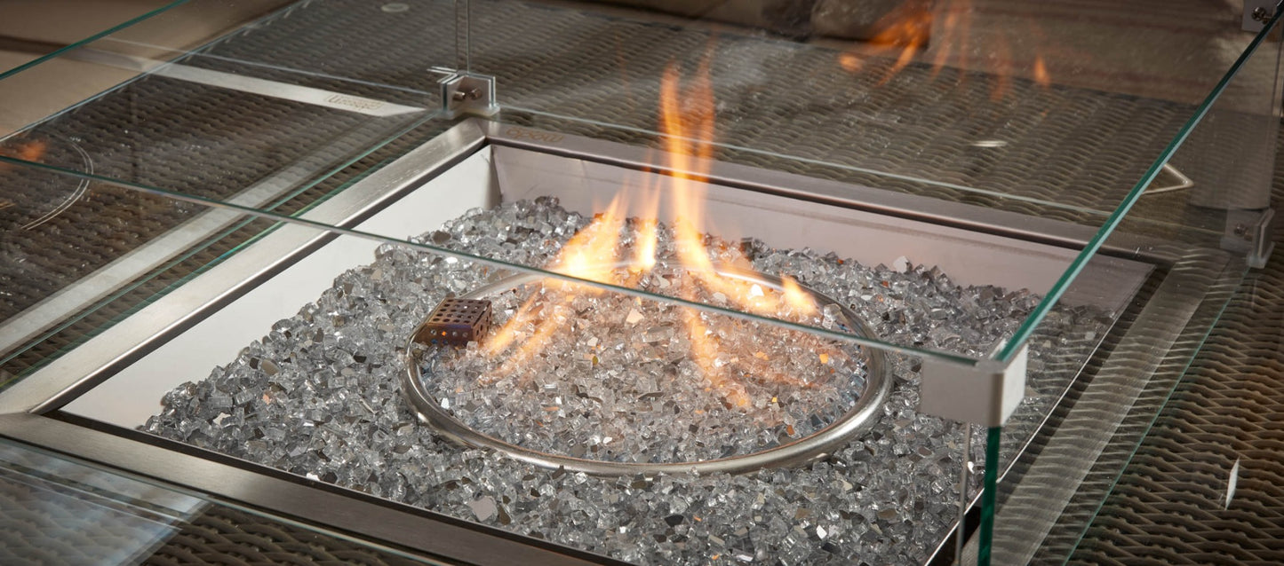 Ledbury 6C - U Shaped Angled Sofa with Firepit Dining Table