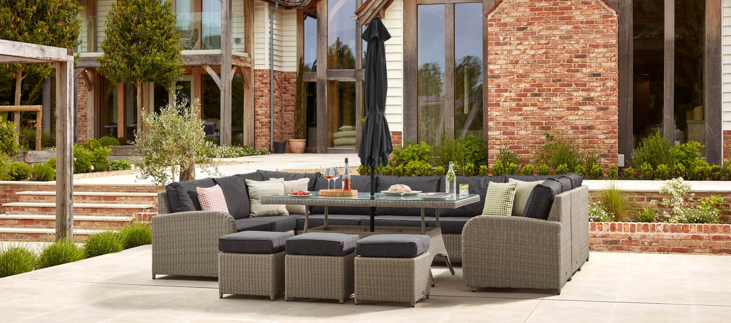 Ledbury 5E - U Shaped Sofa with Dining Table and Footstools