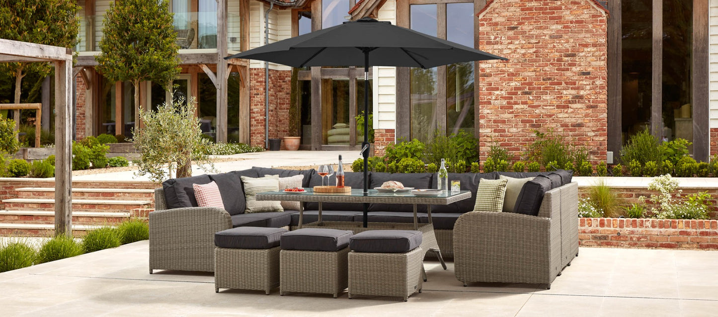 Ledbury 5E - U Shaped Sofa with Dining Table and Footstools