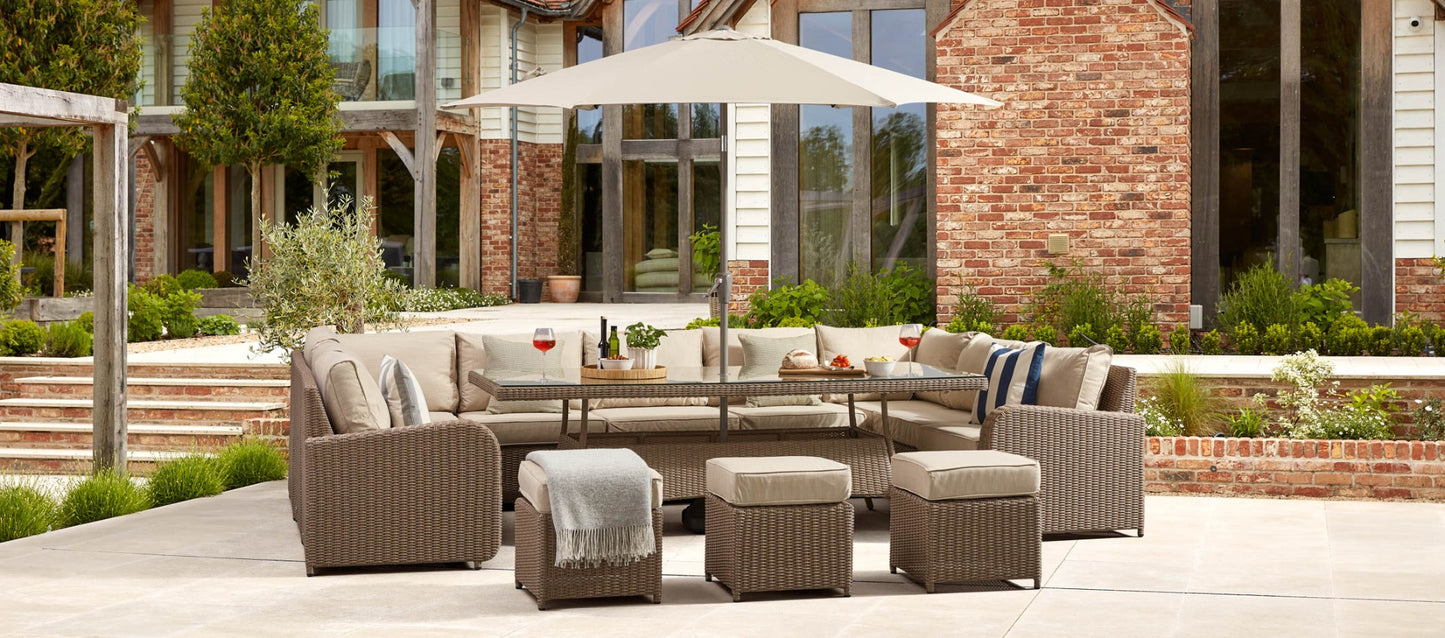 Ledbury 5E - U Shaped Sofa with Dining Table and Footstools